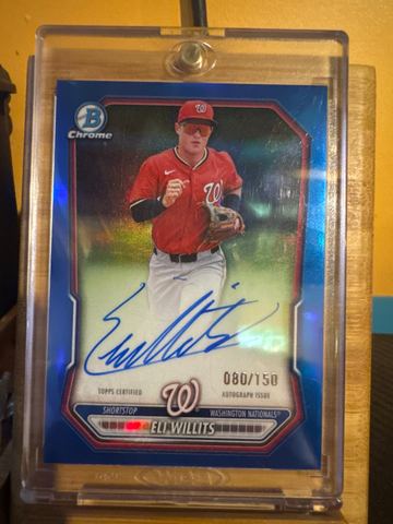 2026 Bowman Baseball Eli Willits #CPA-EW Aqua Refractor, Raw, front of the card