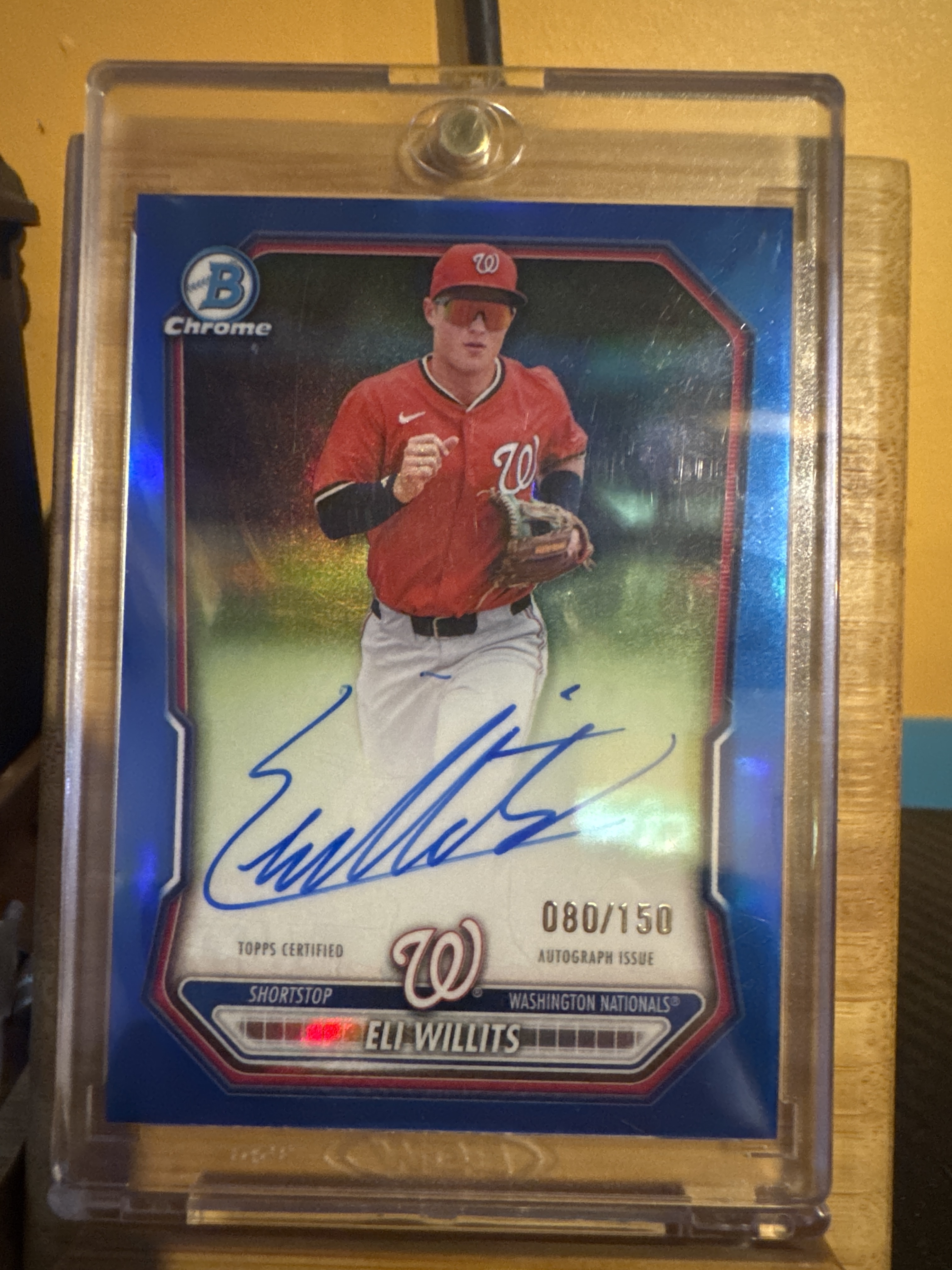 2026 Bowman Baseball Eli Willits #CPA-EW Aqua Refractor, Raw, front of the card