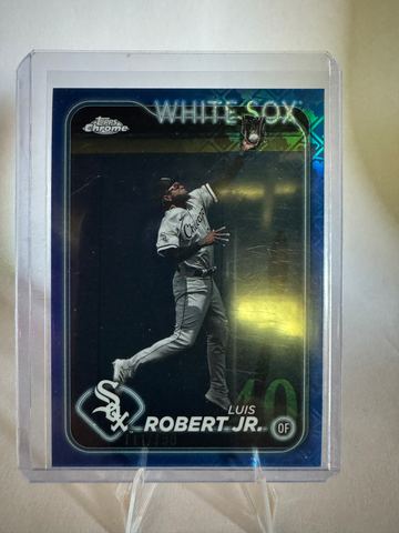 2024 Topps Chrome Logofractor Baseball Luis Robert Jr. #86 Blue, Raw, front of the card