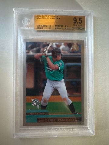 2000 Topps Traded Baseball Miguel Cabrera #T40 Base, BGS 9.5, front of the card