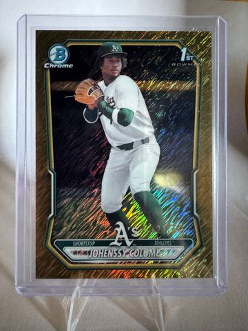 2026 Bowman Chrome Baseball Johenssy Colome #BCP-160 Gold Shimmer Refractor, Raw, front of the card