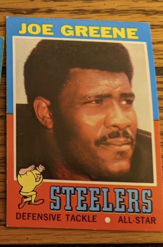 1971 Topps Football Joe Greene #245 Base, Raw, front of the card
