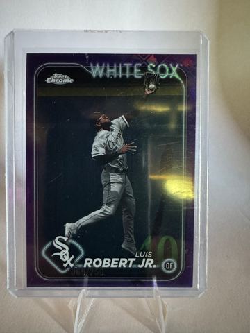 2024 Topps Chrome Baseball Logofractor Luis Robert Jr. #86 Purple, Raw, front of the card
