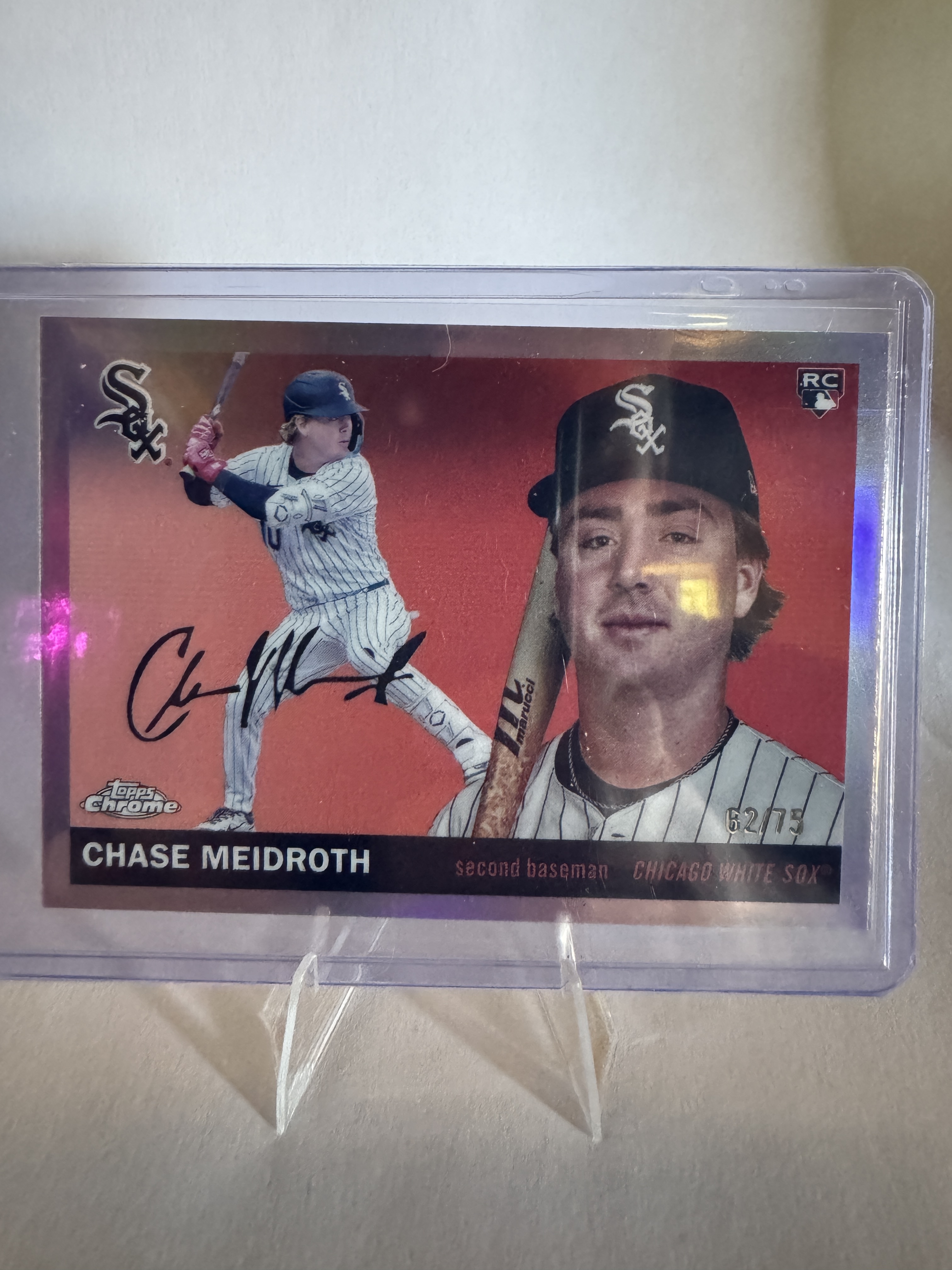 2025 Topps Chrome Platinum Baseball Chase Meidroth #388 Rose Gold Refractor, Raw, front of the card