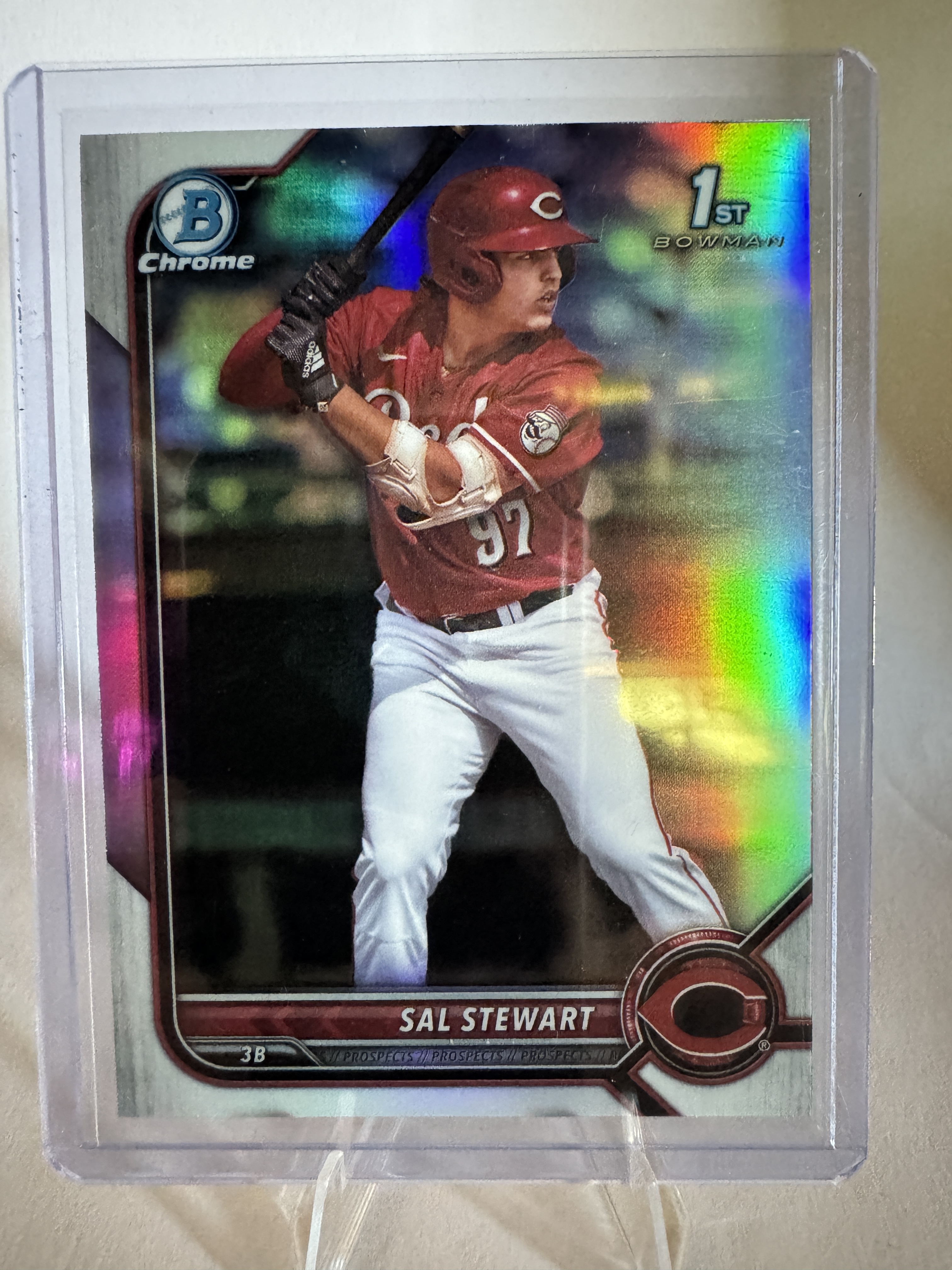 2022 Bowman Draft Baseball Sal Stewart #BDC-122 Refractor, Raw, front of the card