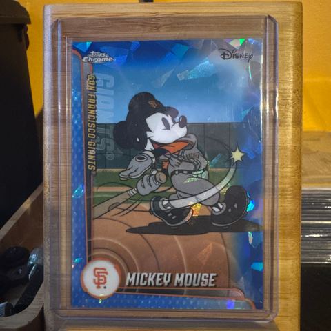 2025 Topps Chrome Update Baseball Sapphire Edition Mickey Mouse #MLBA-3 Base, Raw, front of the card