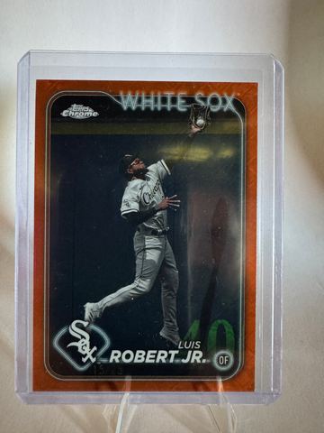 2024 Topps Chrome Logofractor Baseball Luis Robert Jr. #86 Orange, Raw, front of the card