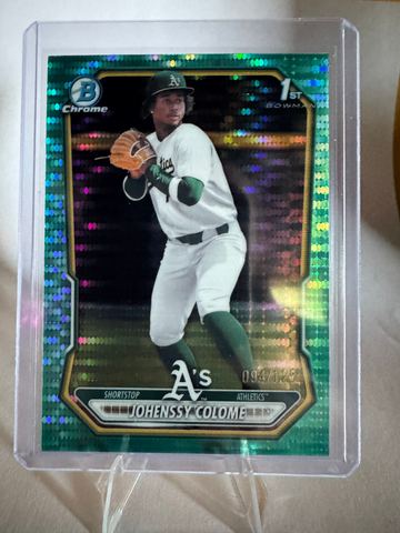 2026 Bowman Chrome Baseball Johenssy Colome #BCP-160 Aqua Pulsar Refractor, Raw, front of the card