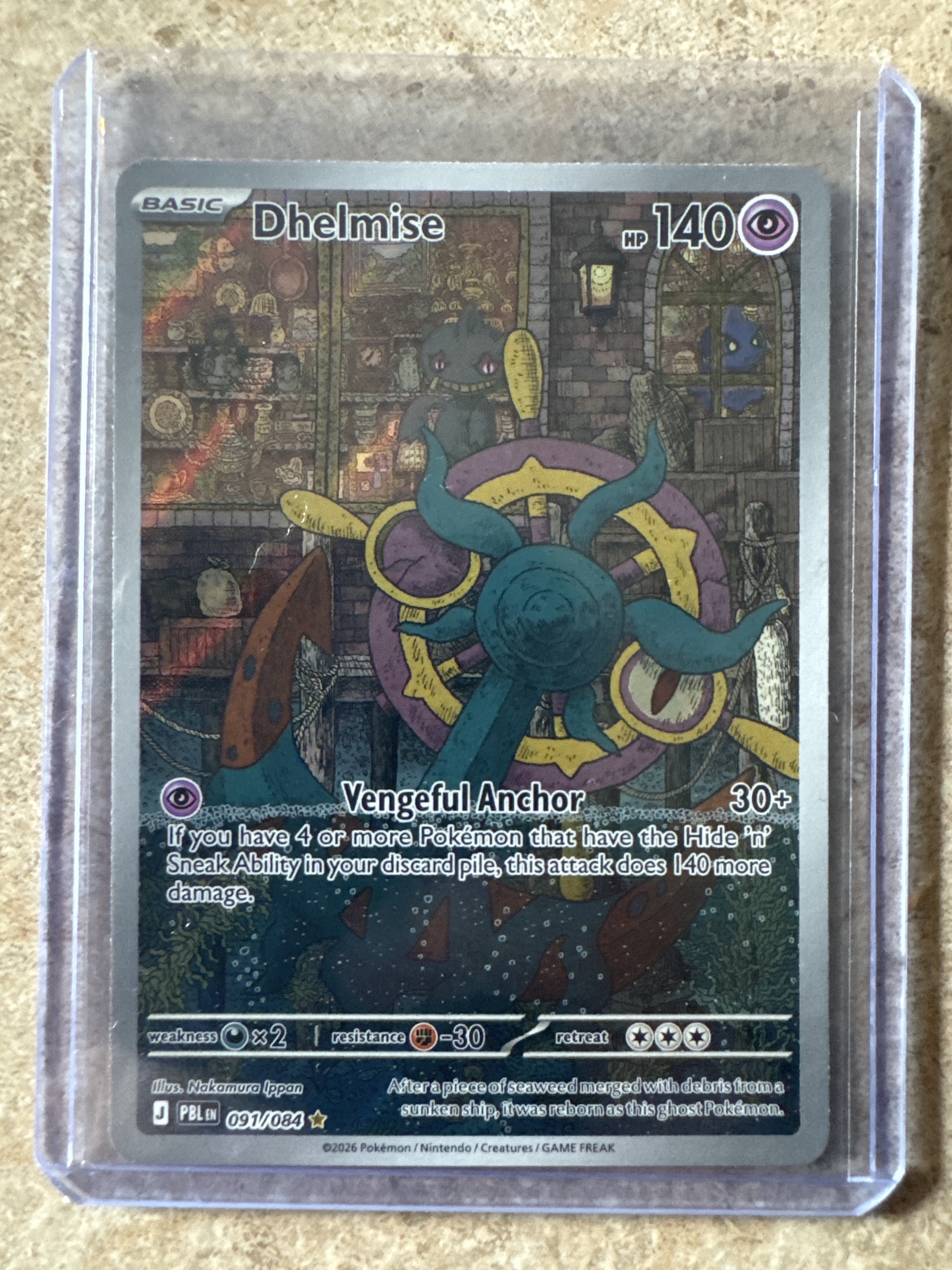 2026 Pokémon Pokemon Mega Evolution Pitch Black Dhelmise #91 Base, Raw, front of the card