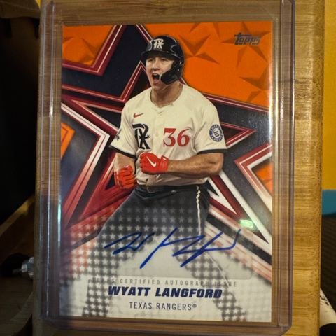 2026 Topps Baseball Wyatt Langford #BSA2-WL Orange, Raw, front of the card