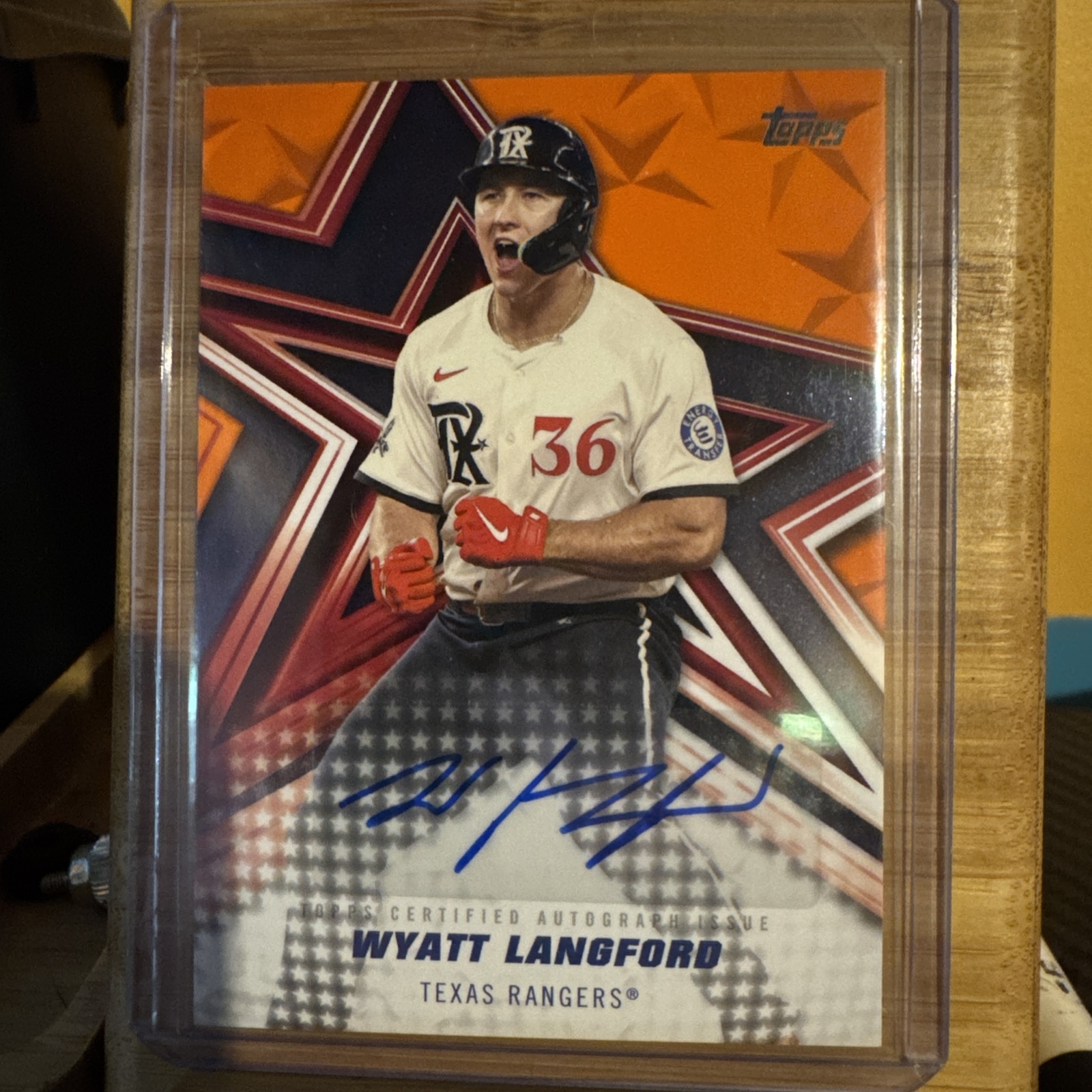 2026 Topps Baseball Wyatt Langford #BSA2-WL Orange, Raw, front of the card